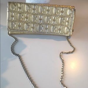 Carolina Herrera gold clutch